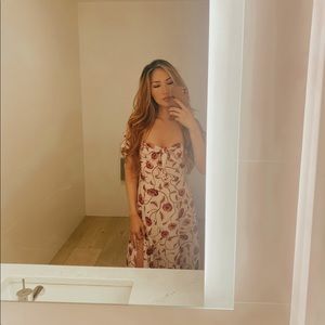 Tobi floral midi off shoulder dress